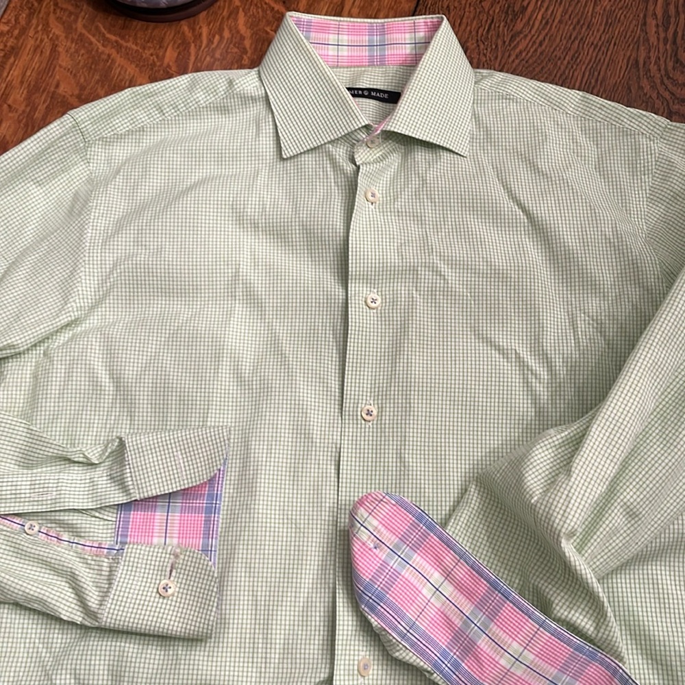 Hammer Made Lime Green/White Button up